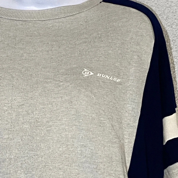 Vintage Dunlop Women's Gray and Navy Sweatshirt - Picture 3 of 7